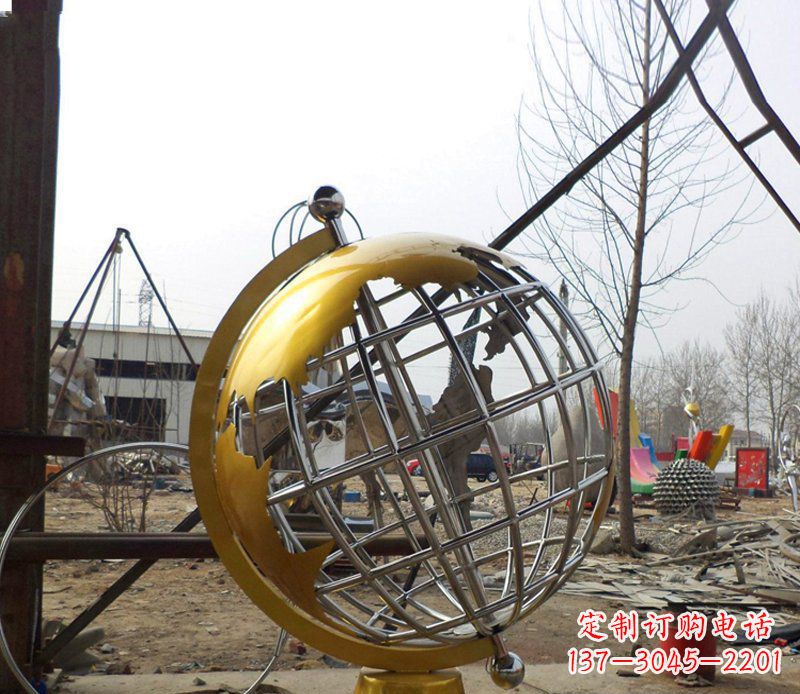 湖南不锈钢地球仪雕塑象征着美好未来