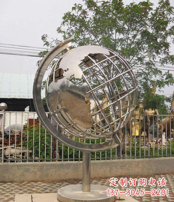 湖南不锈钢地球仪校园雕塑_1