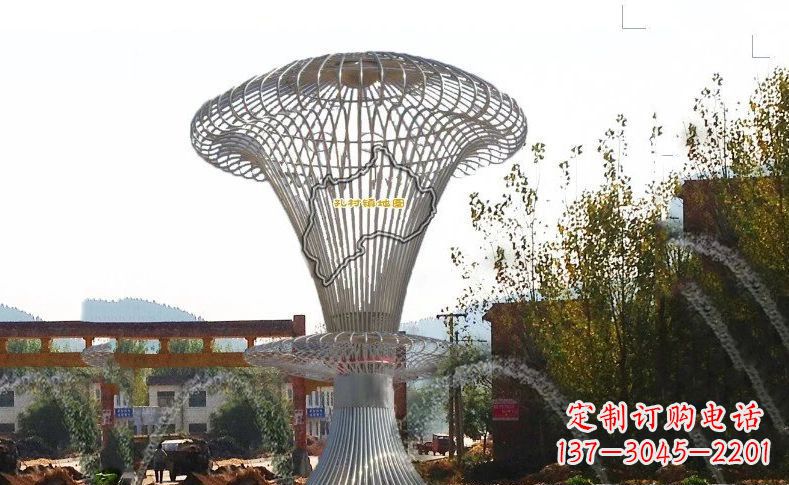 湖南不锈钢地图标志城市景观雕塑