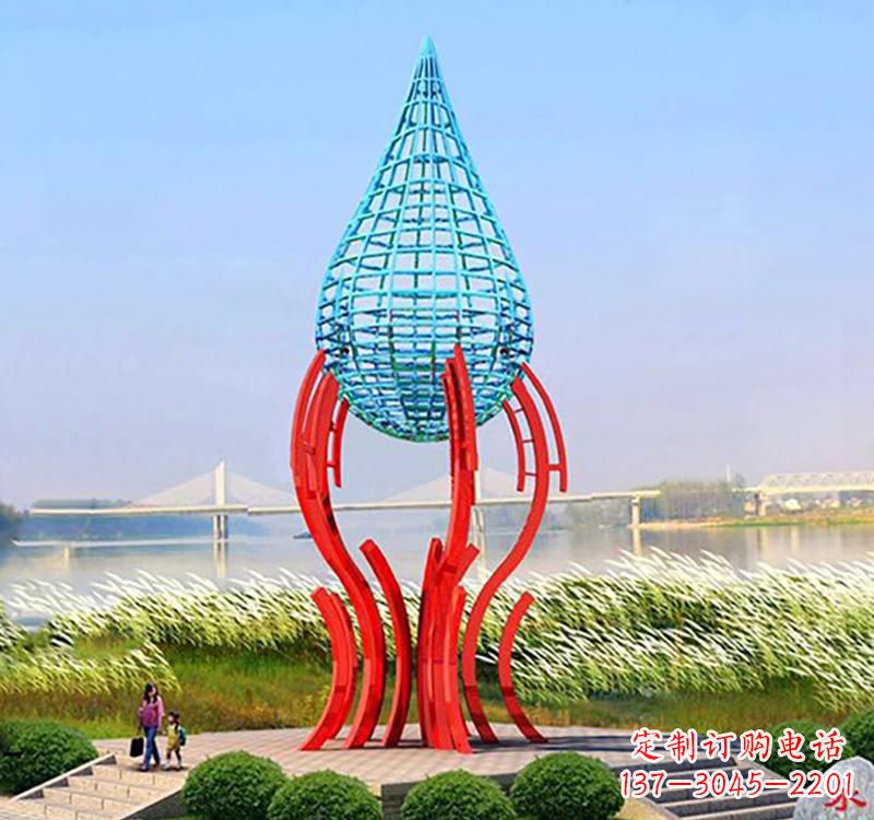 湖南不锈钢灯泡水滴雕塑