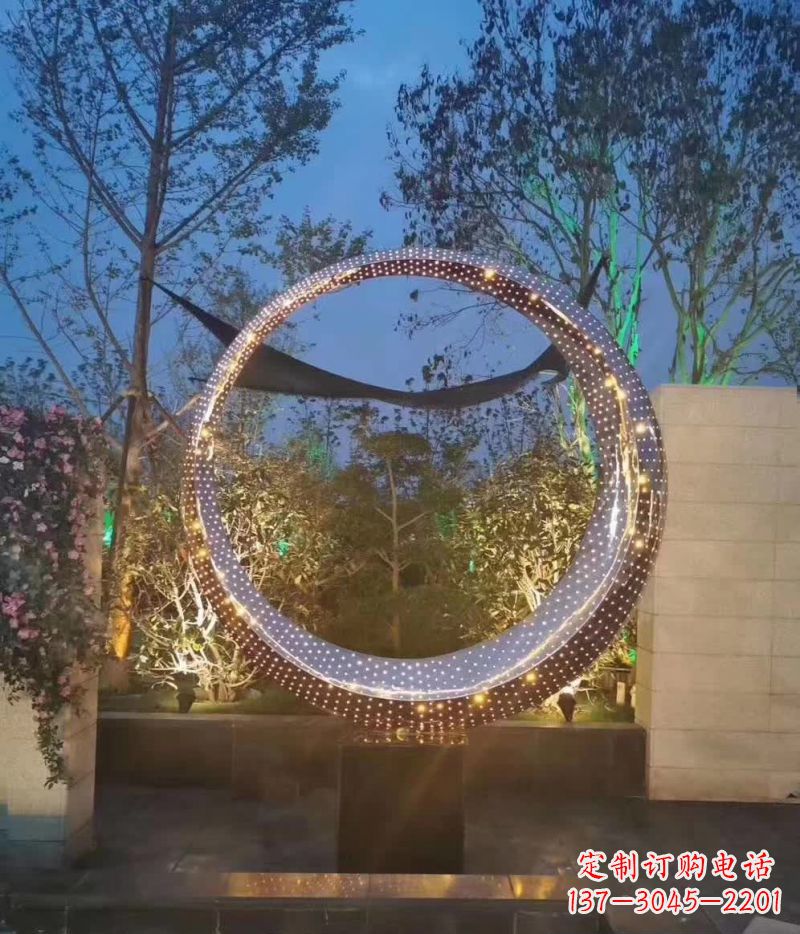 湖南不锈钢灯饰景观圆环