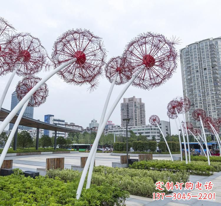 湖南不锈钢灯饰蒲公英雕塑