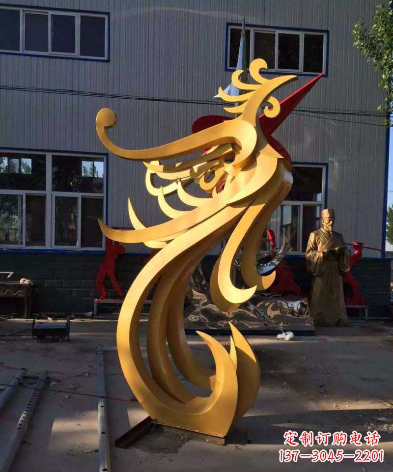 湖南不锈钢雕刻凤凰雕塑传承精美工艺