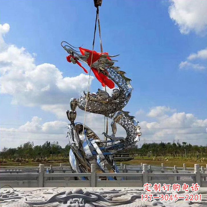 湖南不锈钢雕塑龙-景区公园镂空动物景观雕塑