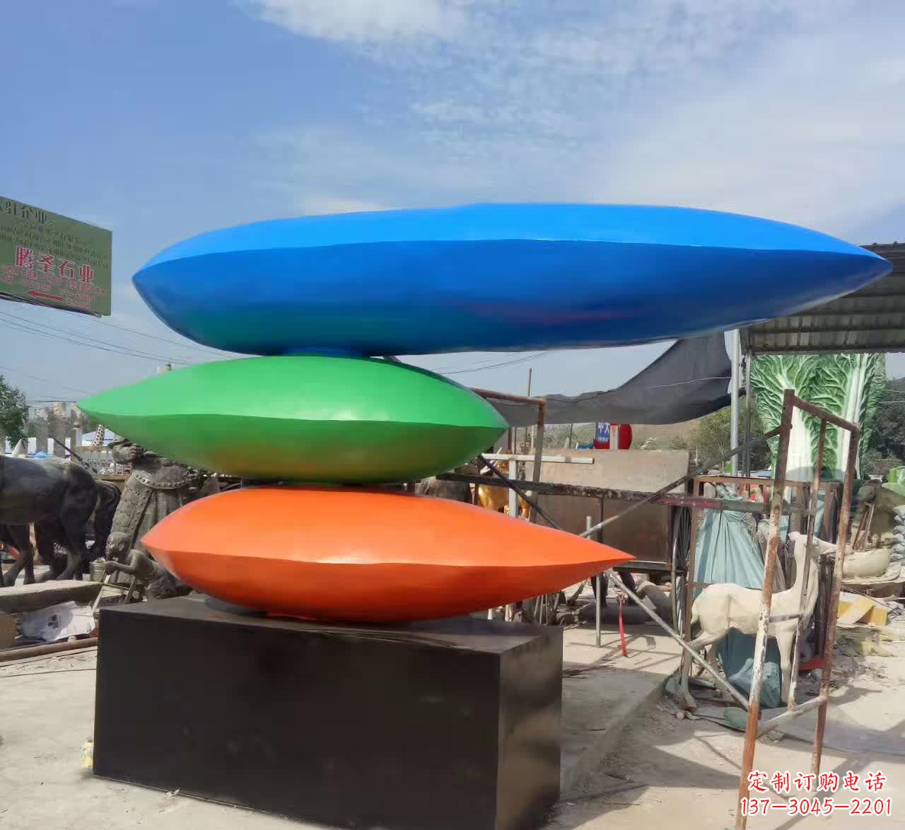湖南不锈钢叠罗汉彩色水滴雕塑