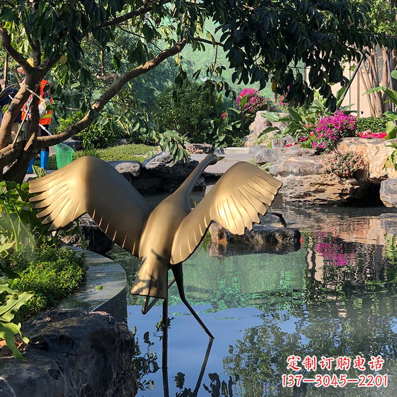 湖南不锈钢动物鹤雕塑