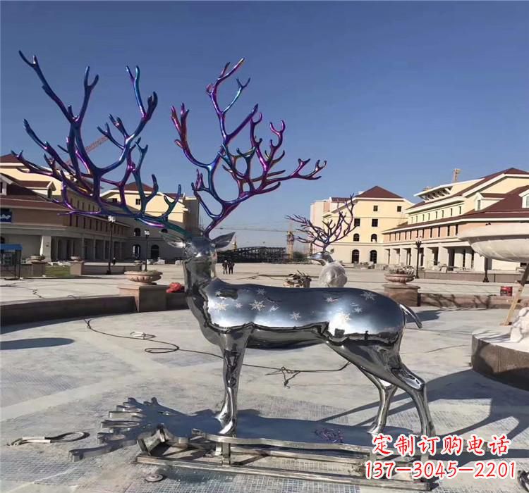 湖南不锈钢动物鹿 雕塑