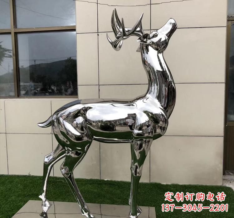 湖南不锈钢动物梅花鹿雕塑