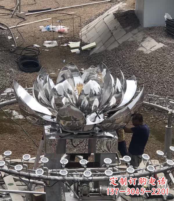 湖南不锈钢锻造荷花景观雕塑112