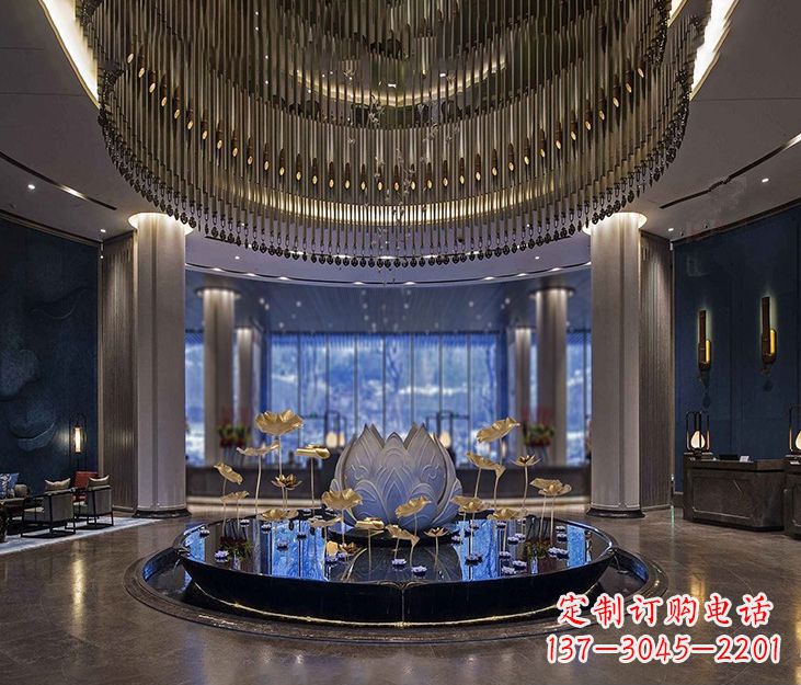 湖南不锈钢锻造荷花装饰雕塑112