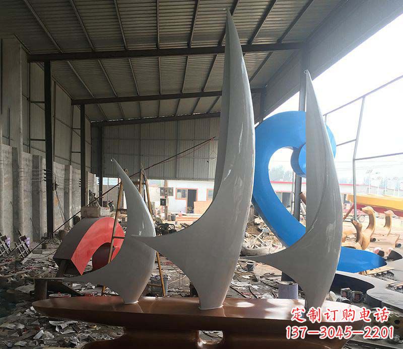 湖南不锈钢帆船景观雕塑 (2)