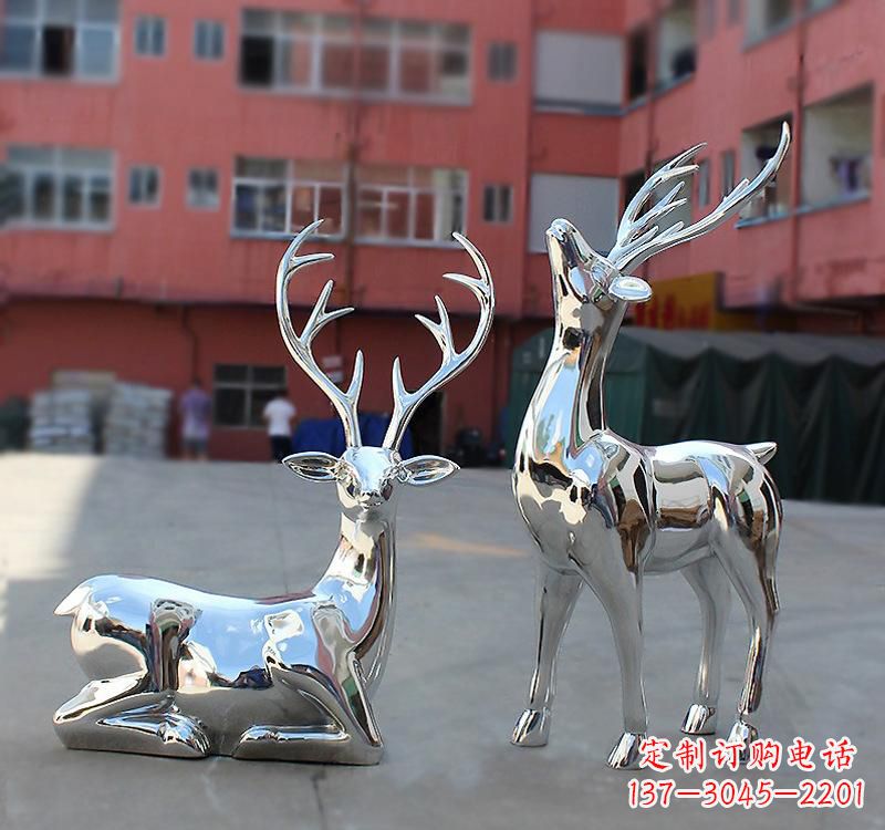 湖南不锈钢仿真动物梅花鹿雕塑