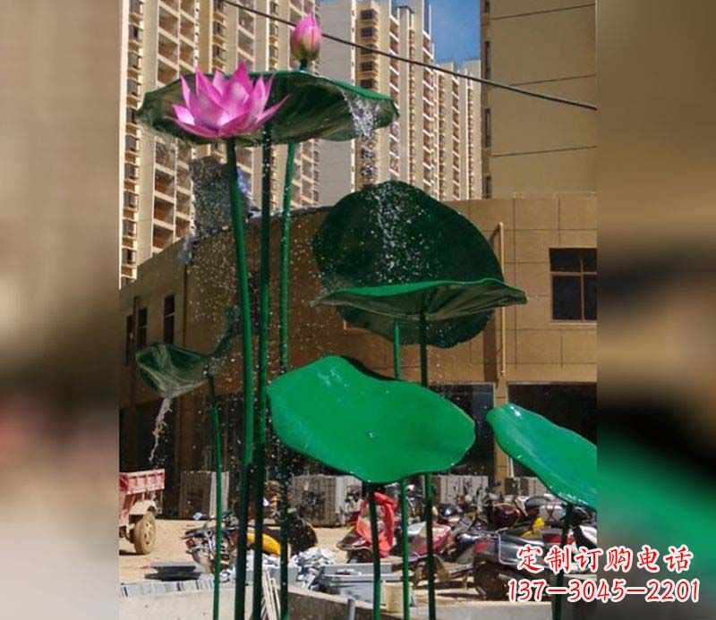 湖南不锈钢仿真荷花雕塑 (2)