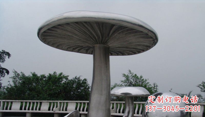湖南不锈钢仿真蘑菇凉亭公园景观雕塑