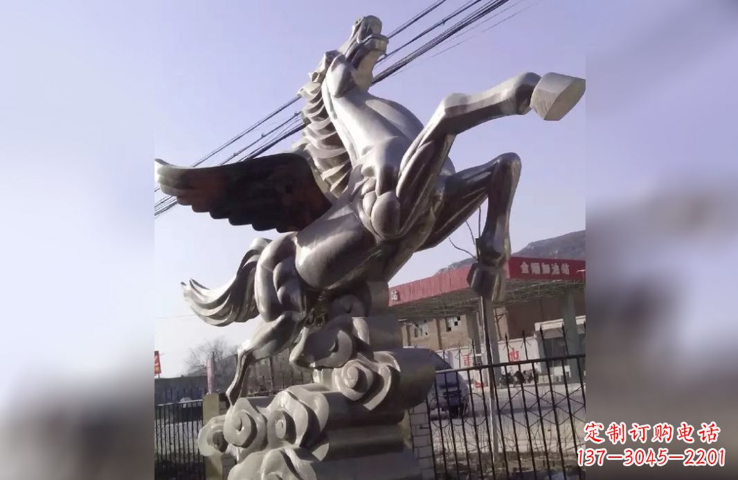 湖南不锈钢飞马雕塑_2