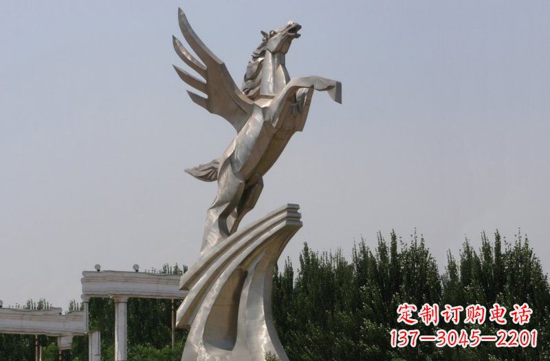湖南不锈钢飞马雕塑222