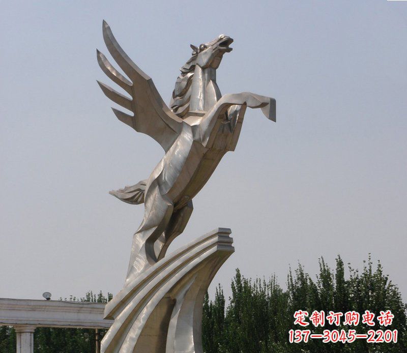 湖南不锈钢飞马公园雕塑