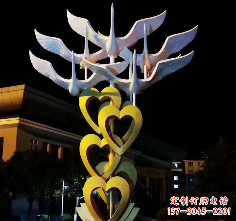 湖南不锈钢飞翔大雁雕塑