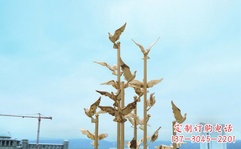 湖南不锈钢飞翔的鸽子雕塑