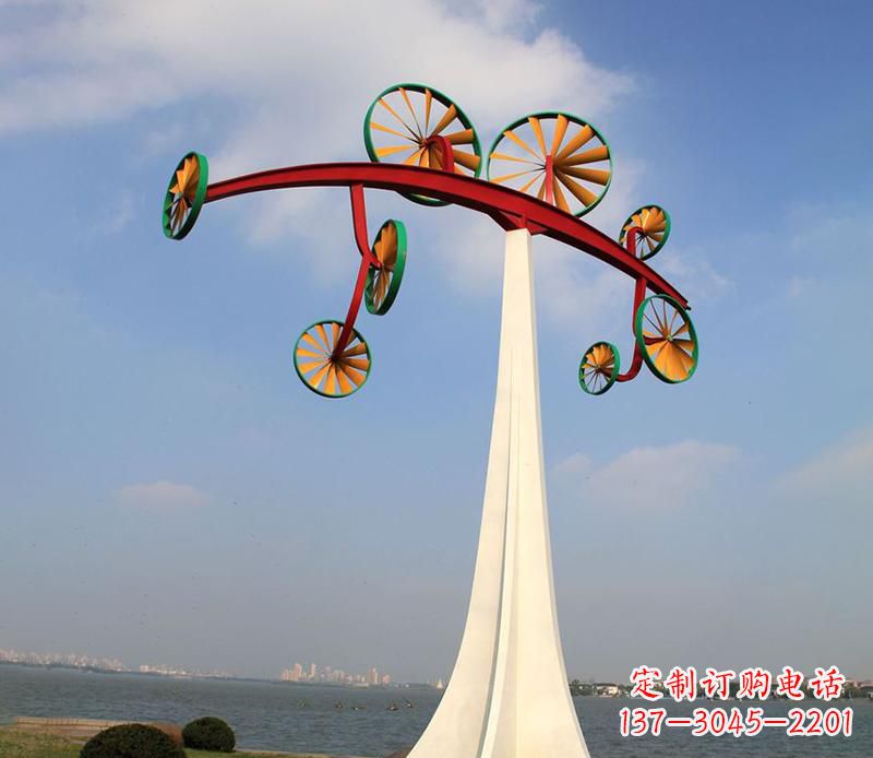 湖南不锈钢风车烤漆雕塑