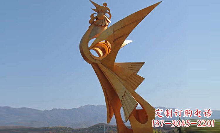 湖南不锈钢凤凰抽象雕塑