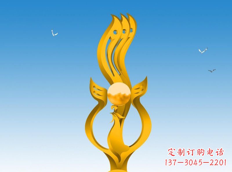 湖南不锈钢凤凰雕塑效果图