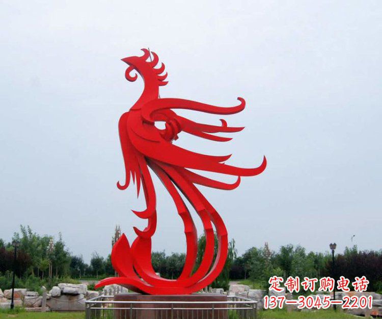 湖南不锈钢凤凰公园景观雕塑 (2)