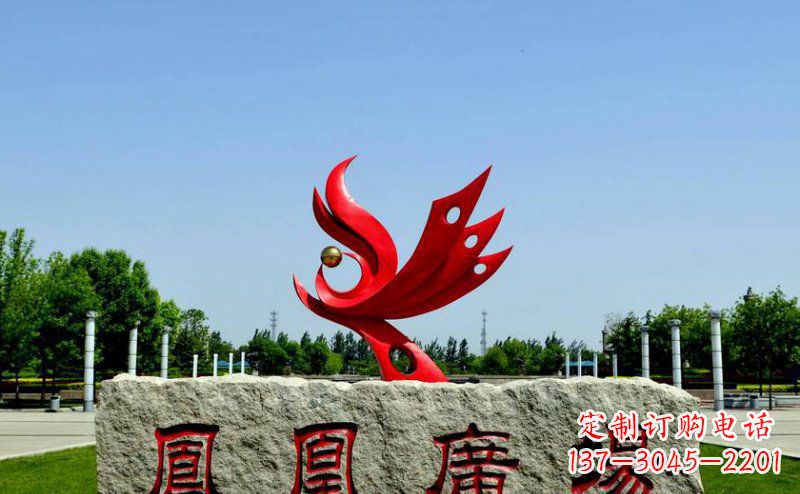 湖南不锈钢凤凰景观雕塑 (3)