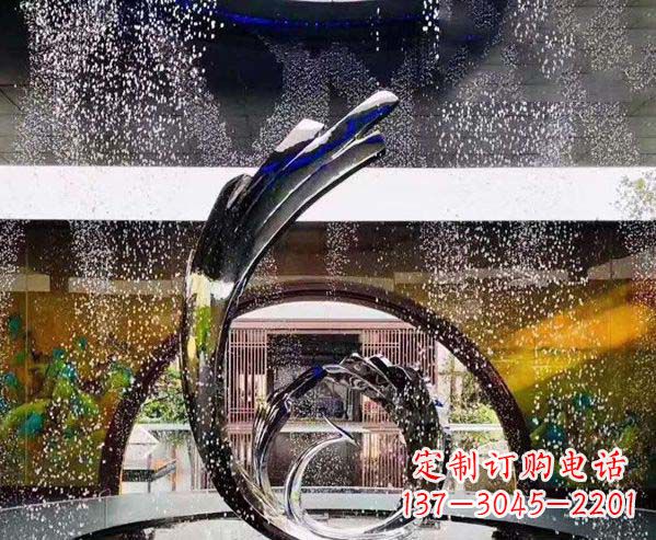 湖南不锈钢凤凰喷泉景观雕塑