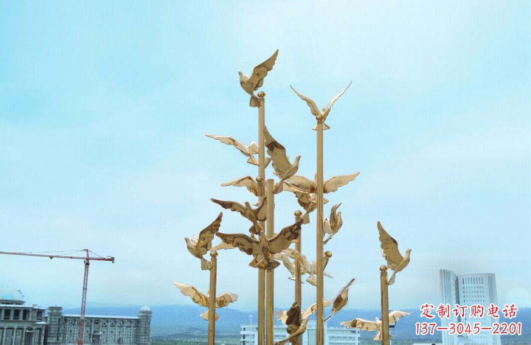 湖南不锈钢鸽子广场景观雕塑