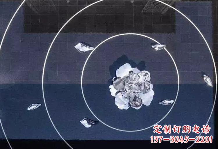 湖南不锈钢公园波纹和莲花雕塑