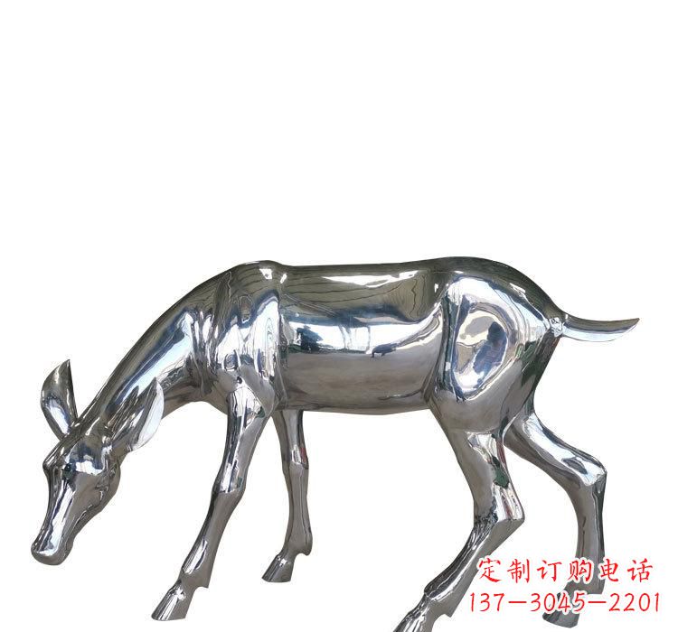 湖南不锈钢公园草坪小鹿雕塑