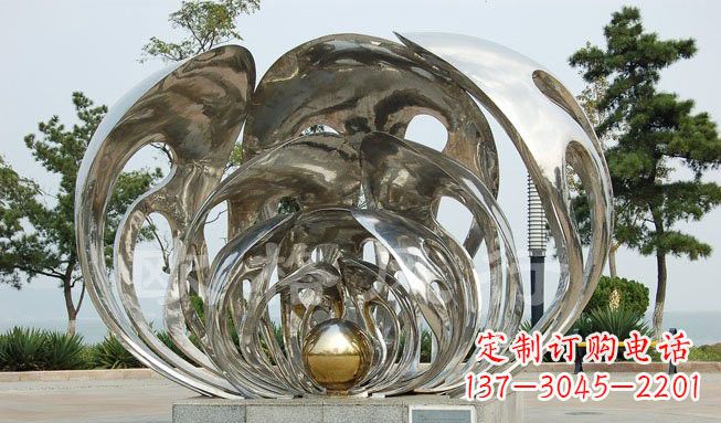 湖南不锈钢贝壳珍珠雕塑艺术的融合