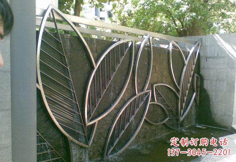 湖南不锈钢公园抽象树叶雕塑