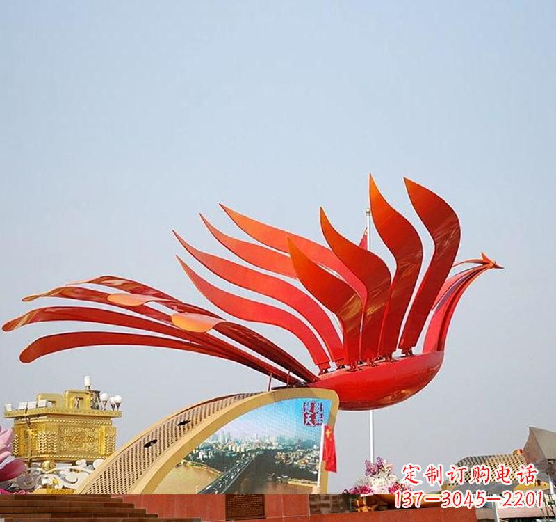 湖南不锈钢公园大型凤凰雕塑