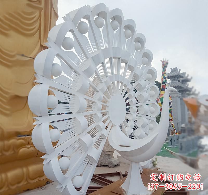 湖南不锈钢公园动物孔雀雕塑