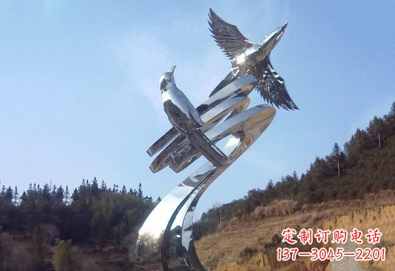 湖南不锈钢公园动物鸟雕塑