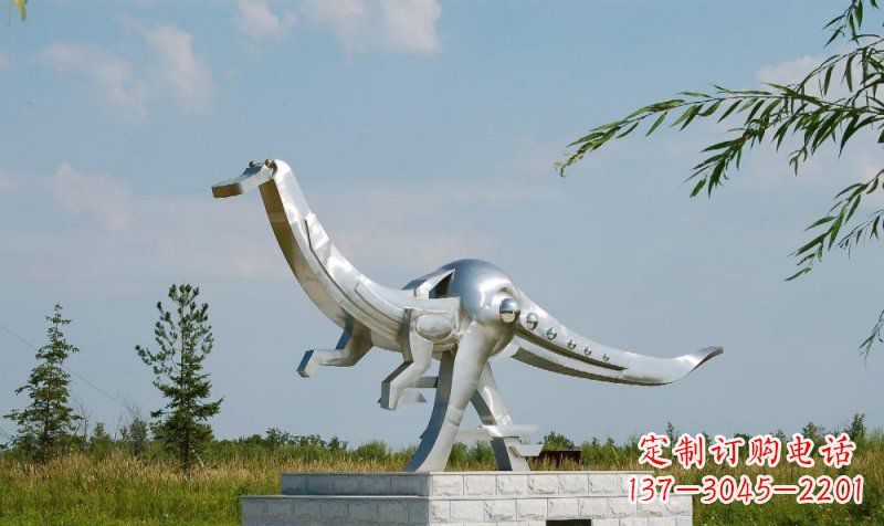 湖南不锈钢公园动物鸭嘴龙雕塑