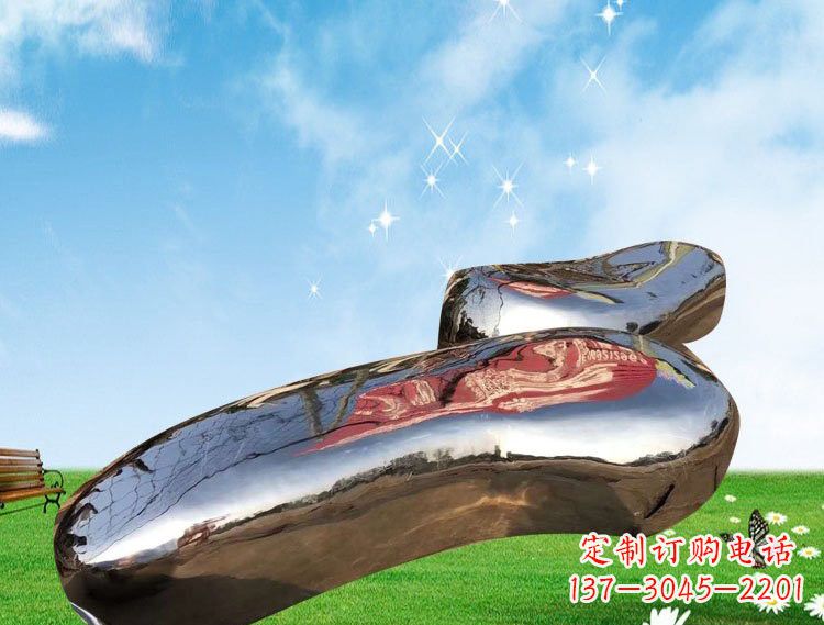 湖南不锈钢公园鹅卵石镜面雕塑