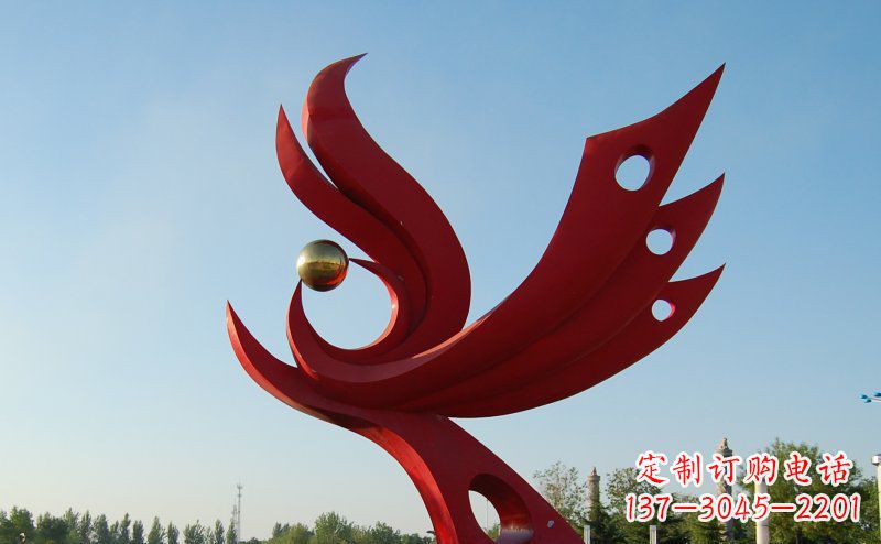 湖南不锈钢公园凤凰雕塑 (2)