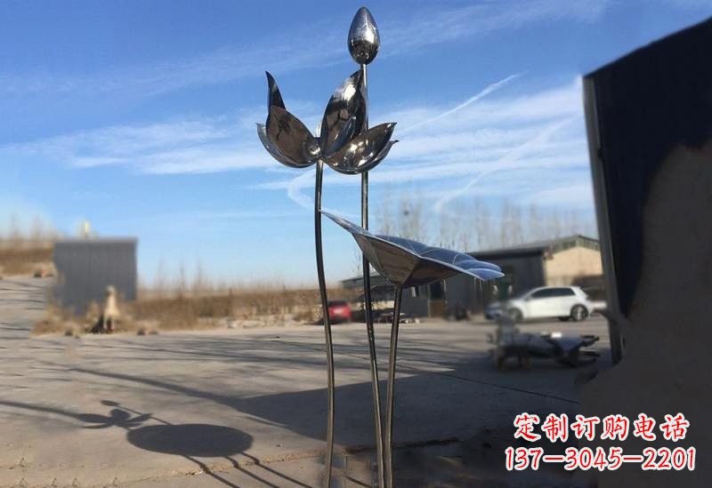 湖南不锈钢公园荷花雕塑