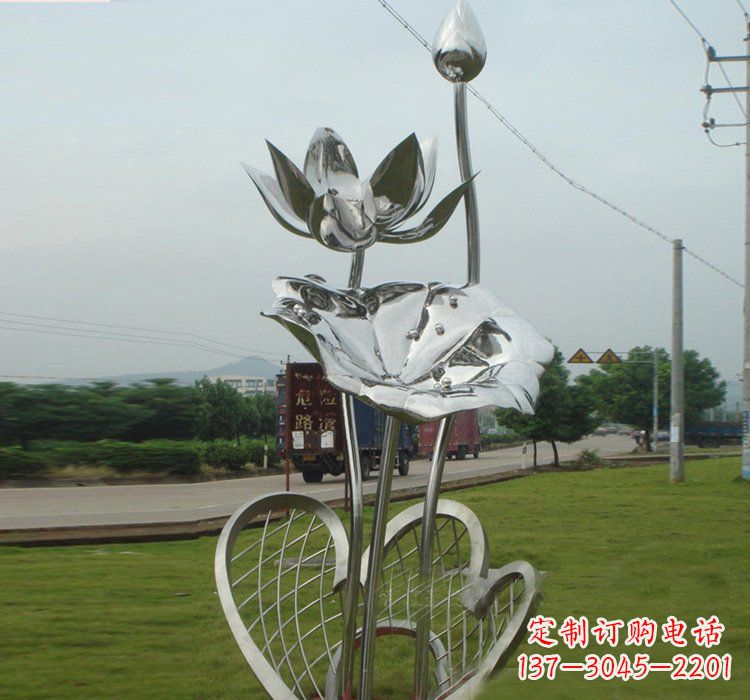 湖南不锈钢公园荷花荷叶雕塑