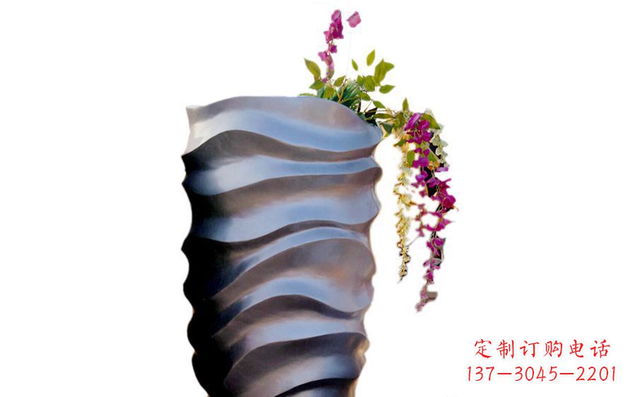 湖南不锈钢公园花盆景观雕塑