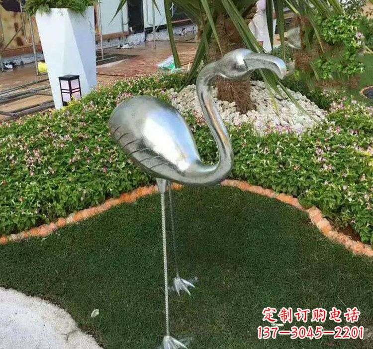 湖南不锈钢公园火烈鸟雕塑2