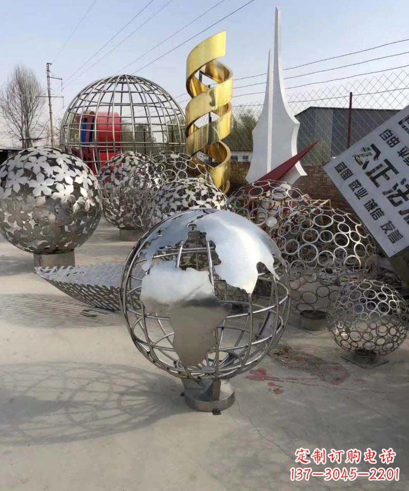 湖南不锈钢公园景观地球雕塑