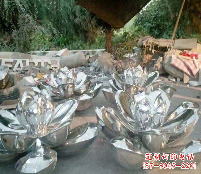 湖南不锈钢公园镜面荷花雕塑