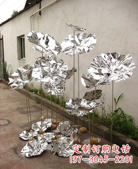 湖南不锈钢公园镜面荷叶雕塑