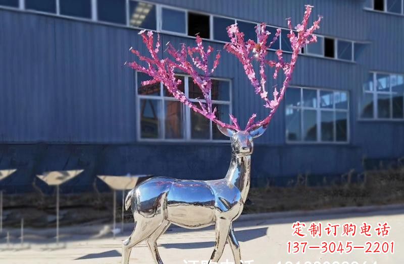 湖南不锈钢公园镜面树枝梅花鹿