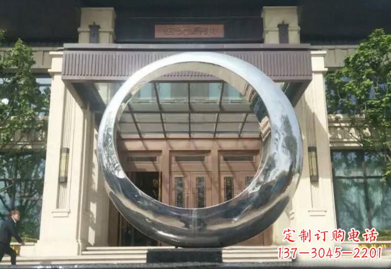 湖南不锈钢公园圆环雕塑精致美观的艺术品