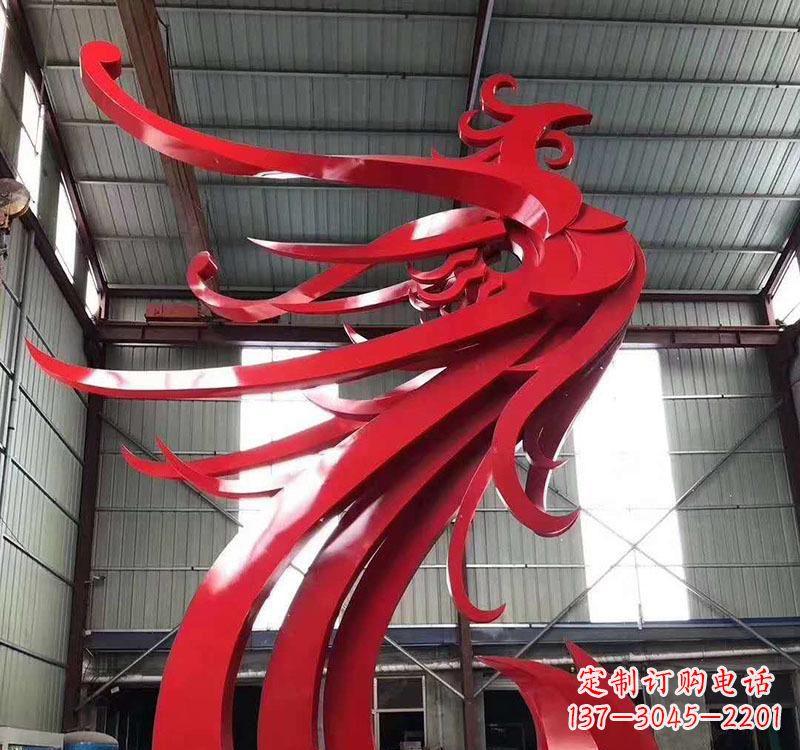 湖南不锈钢公园烤漆凤凰雕塑